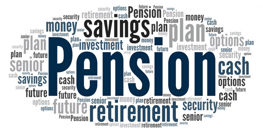 word cloud: pension